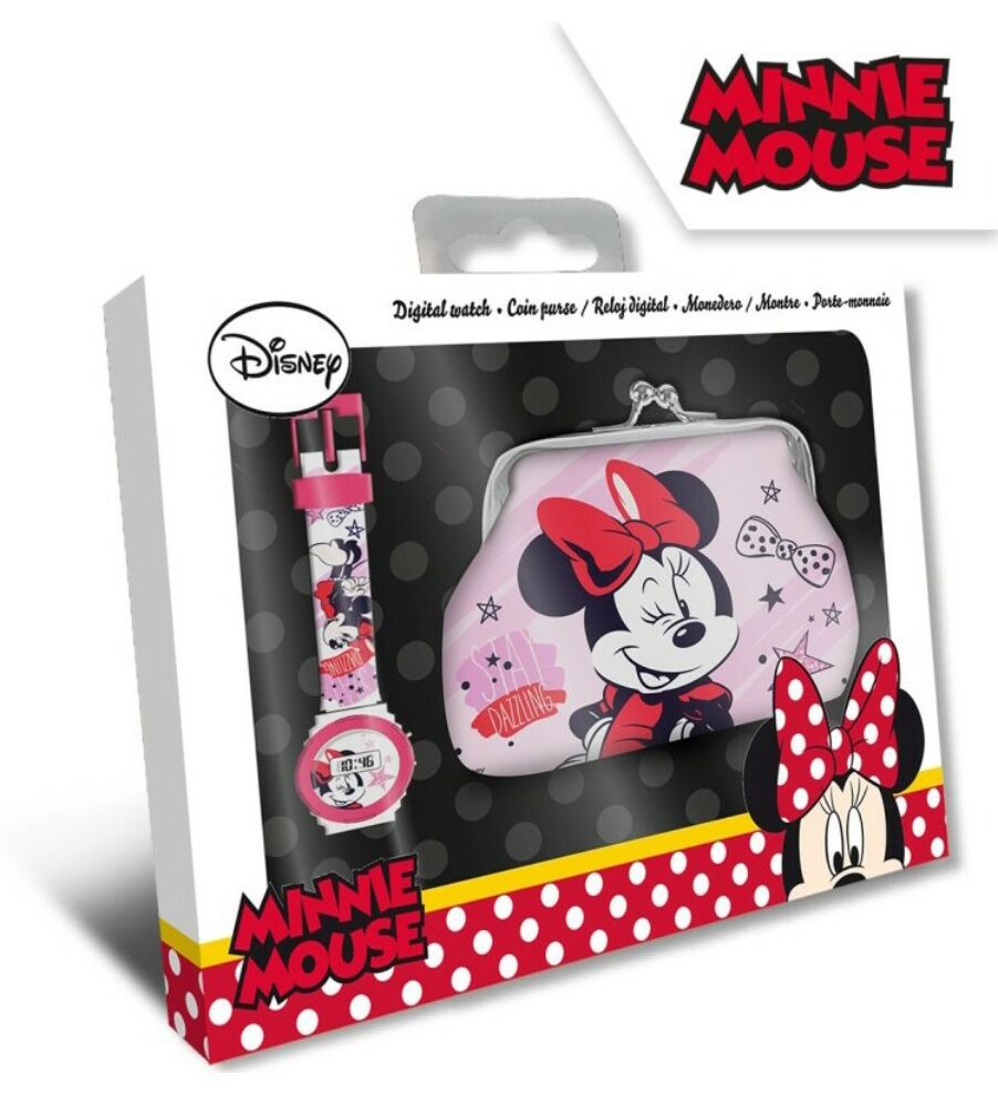 Disney Minnie Digitális karóra + pénztárca