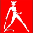 Macskanő csillámfestő sablon