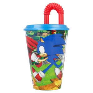 Sonic, a sündisznó szívószálas műanyag pohár