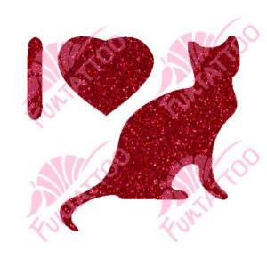 I love cat csillámfestő sablon
