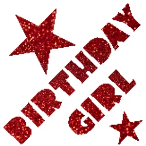 Birthdaygirl csillámfestő sablon