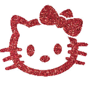 Hello Kitty 4 csillámfestő sablon