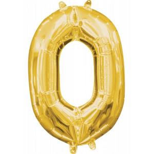 Mini szám Fólia lufi 0-ás, Gold