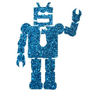 Robot csillámfestő sablon