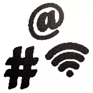 Wifi Hashtag Kukac csillámfestő sablon