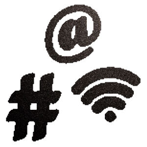 Wifi Hashtag Kukac csillámfestő sablon