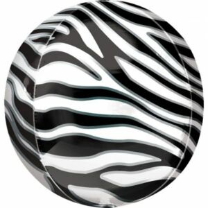 Zebra mintás Gömb fólia lufi
