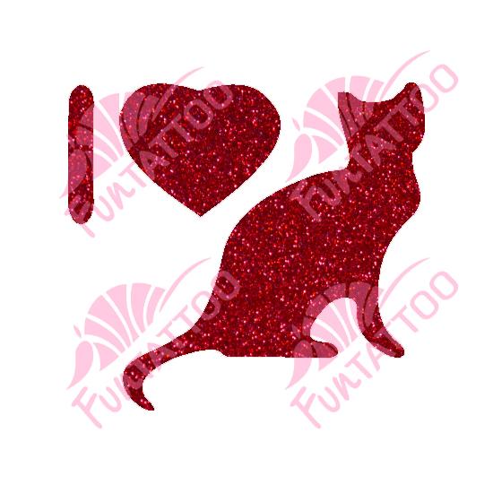I love cat csillámfestő sablon