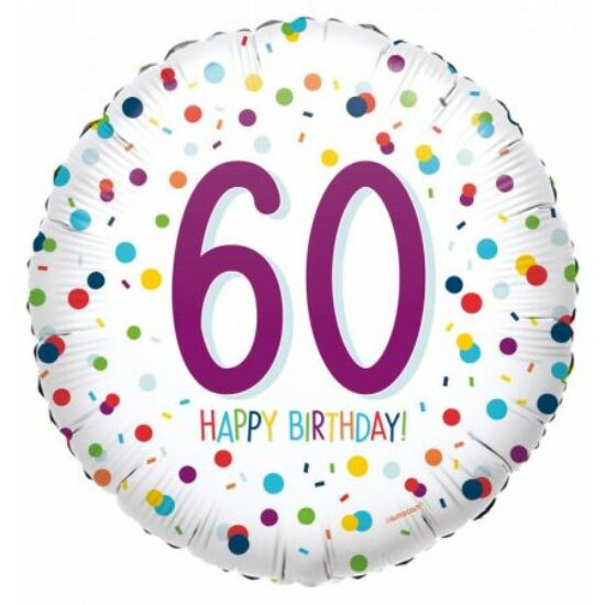 Happy Birthday 60 Fólia lufi