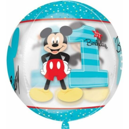 Disney Mickey Első születésnap Gömb fólia lufi